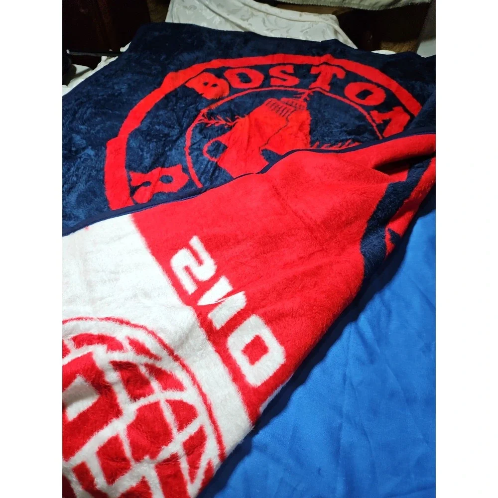 Boston Red Sox Plush Blanket World Series Champs 2004 Throw Fuzzy 60x50 Vintage